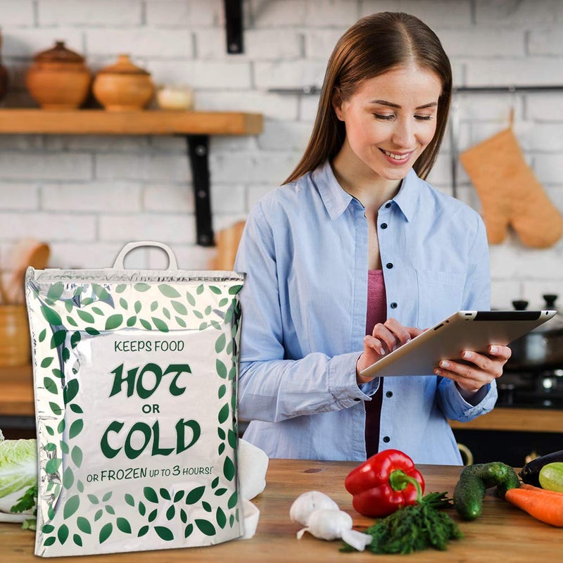 Ader Products 3 Hot Cold Food Bags, Large Size 16x18x6 inches, Reusable Insulated Thermal Cooler for Fruit/Meat/Vegetables, Ice-cold Beers & Beverages | Keeps Frozen Up to 3 Hours - Image 5
